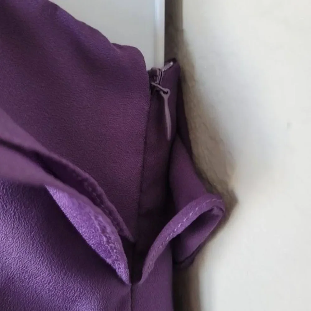 Sugarlips one-shoulder ruffled violet top size small